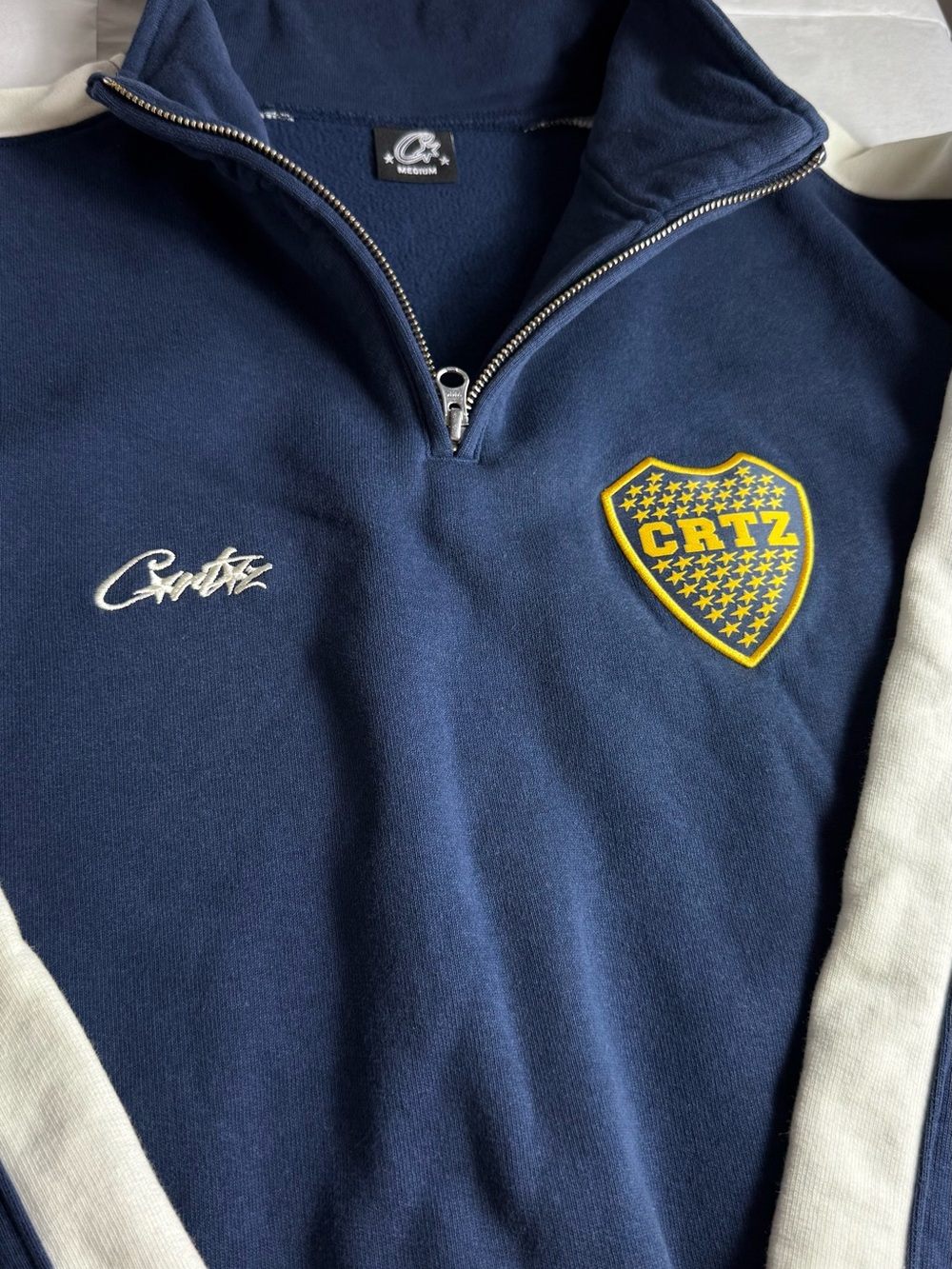 Corteiz X Boca Juniors Quarter Zip Hoodie